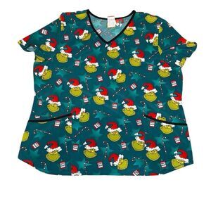 Dr. Seuss Grinch Christmas Scrub Top. Size 2XL. Great Condition!!